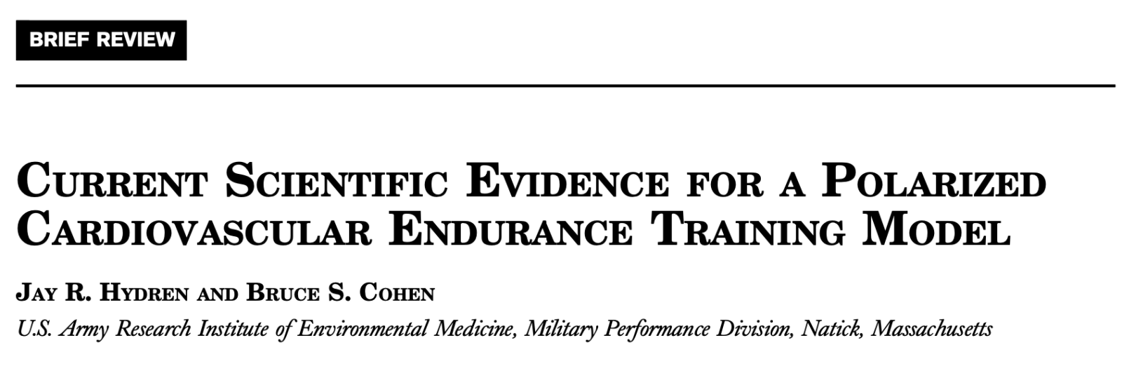 Capture d'écran de l'article discuté sur l'entraînement polarisé en trail
